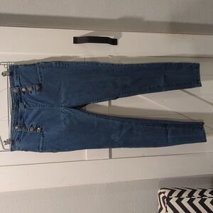 Forever 21 Women's Denim Jeans - Blue Skinny Mid-Rise Button Fly Size 30